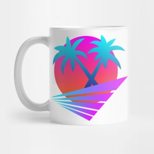 Retro 80's Sunset Palms Mug